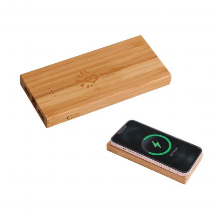 10000mAh Bamboo Wireless Power Bank