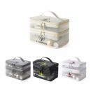 Nylon Mesh Sheer Double Layer Cosmetic Bag
